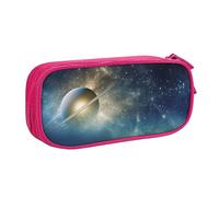 Astuccio per matite con stampa di galassia di notte stellata, astuccio per trucchi e gioielli, scatola portatile da viaggio per gioielli, nero, rosa, Taglia unica, Astuccio portamatite