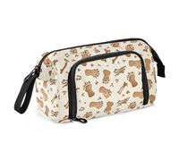 Astuccio per matite con stampa di orme, grande capacità, con manico con cerniera, per la scuola dei bambini, Multicolore, Taglia unica, moderno