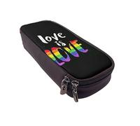 Astuccio per matite con stampa di vita marina, grande capacità, astuccio semplice per cancelleria, organizer da viaggio per ufficio, L'amore è amore, Taglia unica, Astuccio per trucchi