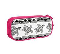 Astuccio per matite con stampa etnica a righe tartaruga per cosmetici, strumenti artistici, studenti, insegnanti, uso versatile, rosa, Taglia unica, Set di zaini per la scuola