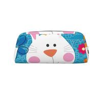 Astuccio per matite con stampa primaverile con scritta "Happy Easter Holiday", grande, per cancelleria, penne, ufficio, università, scuola, trucco, Argento, One Size, Beauty case