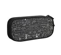 Astuccio per matite con stampa scientifica, per matite e gioielli, portatile, da viaggio, colore nero, Nero , Taglia unica, Astuccio portamatite