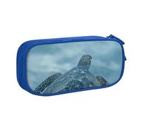 Astuccio per matite con stampa tartaruga marina, astuccio per trucchi e gioielli, portatile, da viaggio, nero, Blu, Taglia unica, Astuccio portamatite