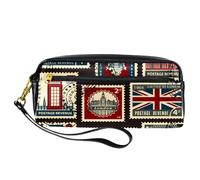 Astuccio per matite, con stampa Union Jack Big Ben London, astuccio in pelle PU con cerniera, per ragazzi e ragazze, per scuola e ufficio