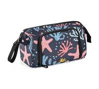 Astuccio per matite con stella marina rossa, grande capacità, leggero, per ragazze all'asilo