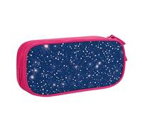 Astuccio per matite con stella spaziale, per ragazzi e ragazze, grande, per penne, cancelleria da scrivania, organizer per matite per scuola e ufficio, borsa per il trucco con cerniera, Blu