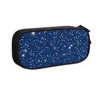 Astuccio per matite con stella spaziale, per ragazzi e ragazze, grande, per penne, cancelleria da scrivania, organizer per matite per scuola e ufficio, borsa per il trucco con cerniera, Nero