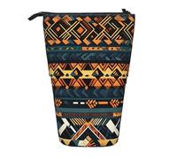 Astuccio per matite con supporto espandibile con struttura etnica tribale africana, tessuto Oxford multi-design, altezza regolabile, borsa cosmetica multiuso