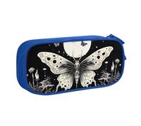 Astuccio per matite con teschio e farfalla, gotico, per ragazzi e ragazze, per Halloween, grande, per cancelleria, scuola, ufficio, borsa per trucchi con cerniera, rosa, 21x5x10.5cm, Astuccio per