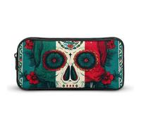 Astuccio per matite con teschio messicano e scritta "Day of the Dead", per organizzare il trucco, portapenne