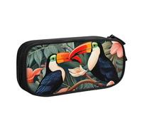 Astuccio per matite con tucano della giungla tropicale, per ragazzi e ragazze, grande astuccio per penne da scrivania per cancelleria da scrivania, astuccio per matite per scuola e ufficio, borsa per