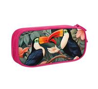 Astuccio per matite con tucano della giungla tropicale, per ragazzi e ragazze, grande astuccio per penne da scrivania per cancelleria da scrivania, astuccio per matite per scuola e ufficio, borsa per