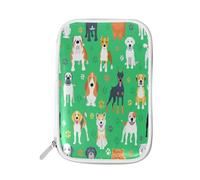 Astuccio per matite con zampa di cane di razza verde, porta matite con cucciolo di cane con cerniera, astuccio da viaggio, organizer per cosmetici, per la scuola, ragazze e ragazzi, Multi,