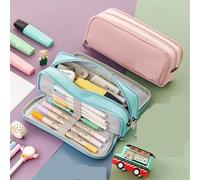 Astuccio Per Matite Custodia a matita di grande capacità a doppio lato macaron color tela bora di stoccaggio della borsa for gli studenti delle scuole superiori junior Portamatite ( Color : Pink )