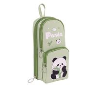 Astuccio per matite Cute Bear - Portamatite Capybara Panda | Astuccio per matite con portapenne estetico a 6 strati, Regali a tema Orsetto a , Orsetto a portatile, verde, 9,5x7x2 1cm