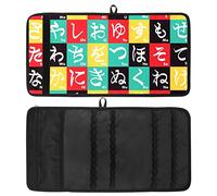 Astuccio per matite da viaggio, organizer per matite da disegno, per artisti, astuccio per matite con lettere giapponesi