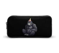 Astuccio per matite di compleanno con gorilla, grande capacità, astuccio per cancelleria, organizer per trucchi