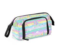 astuccio per matite di grande capacità astuccio organizer con cerniera astuccio per matite trucco cosmetico per forniture scolastiche preppy barca a vela isola cartone animato estuche de lapices para
