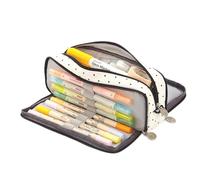 Astuccio Per Matite Di Grande Capacità, Astuccio Per Penne A 3 Scomparti, Astuccio Portatile Per Penne Di Grandi Dimensioni, Astuccio Per Cancelleria Con Doppia Apertura (Étoiles Goutte de Pluie)