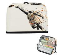 Astuccio per matite di grande capacità, borsa per il trucco, borsa per cancelleria in piedi per ragazzi adolescenti giocatori di basket elementare