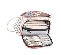 Astuccio per matite di grande capacità Kawaii materiale scolastico astuccio per la scuola astuccio per matite astuccio per matite astuccio cancelleria, griglia bianca e nera, Federazione Russa