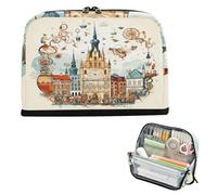 Astuccio per matite di grande capacità, multiuso, organizer da scrivania per ragazze, materiale scolastico preppy di Monaco di Baviera, Oktoberfest Beer Castle