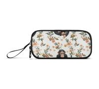 Astuccio per matite di grande capacità, organizer per infermieri, astuccio per il trasporto di articoli scolastici preppy con cerniera estetica scimpanzé