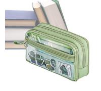 Astuccio per matite di grande capacità, organizer portatile per matite con cerniera, astuccio per matite, organizer per penne, per scuola universi, Verde, Consulte la descripción, Vedere la