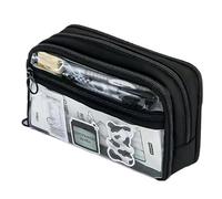 Astuccio per matite di grande capacità, organizer portatile per matite con cerniera, astuccio per matite, organizer per penne, per scuola universi, Nero , Consulte la descripción, Vedere la
