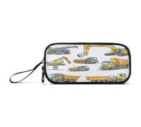 Astuccio per matite di grande capacità, per adulti, materiale scolastico, con cerniera e veicoli da costruzione