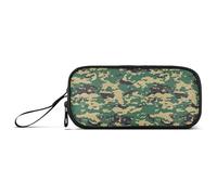 Astuccio per matite di grande capacità, per bambini, astuccio carino per la scuola, con cerniera, motivo mimetico militare verde acqua mimetica
