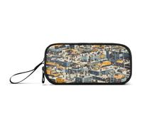 Astuccio per matite di grande capacità, per ragazze adolescenti, con cerniera, con cerniera, edifici alti, bulldozer