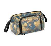 Astuccio per matite di grande capacità per ragazze, con manico, astuccio per matite e penne, trucco cosmetico, per insegnanti, scuola media, pittura a olio, sentimento carino gatto