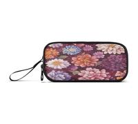 Astuccio per matite di grande capacità, per ragazzi e adolescenti, astucci scolastici per scuola preppy con fiori primaverili, dalia, lavanda, oberonia