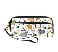 Astuccio per matite, divertente porcellino d'India, astuccio in pelle PU con cerniera, per ragazzi e ragazze, per scuola e ufficio