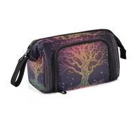 Astuccio per matite e matite con albero dei tarocchi, grande capacità, custodia per il trasporto con slot per penne e trucchi cosmetici per preppy elementary