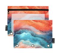 Astuccio per matite e matite, impermeabile, per scuola, casa, viaggi, biglietti, colore: pesca e turchese