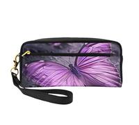 Astuccio per matite e trucchi con stampa di farfalle, colore viola, per accessori, articoli di cancelleria, articoli da toeletta, compagno di viaggio