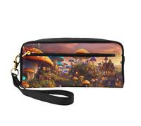 Astuccio per matite e trucchi con stampa di funghi magici, per ragazze, studenti, cosmetici, per scuola, ufficio, viaggi