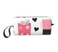 Astuccio per matite e trucchi, resistente all'acqua, organizer da viaggio per articoli da toeletta per donne e uomini, custodia per cosmetici con cerniera, piccola borsa portatile per attrezzi