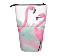 Astuccio per matite espandibile con fenicottero rosa, tessuto Oxford multi-design, altezza regolabile, borsa cosmetica multiuso