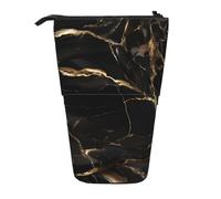 Astuccio per matite espandibile con supporto in marmo nero oro, tessuto Oxford multi-design, altezza regolabile, borsa cosmetica multiuso