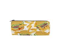Astuccio per matite Fast Food Hamburger, portamatite in tela con cerniera, portapenne, scatola per riporre patatine fritte o cosmetici, cancelleria per studenti, scuola e ufficio, Multi, Astuccio