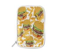 Astuccio per matite fast food, hamburger, portapenne, patatine fritte, cerniera, astuccio da viaggio, organizer per cosmetici, per la scuola, ragazze e ragazzi, Multi, Size:9(L)x5.5(W) inch, Astuccio