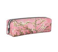 Astuccio per matite floreale rosa con fiori di mandorlo Astuccio per penna Semplice scatola da trasporto per donne adulte con cerniera liscia Durevole Leggero per borsa portaoggetti per ufficio