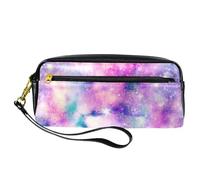 Astuccio per matite, Galaxy Space Shine Starry Sky, in pelle PU, con cerniera, per ragazzi e ragazze, per scuola e ufficio