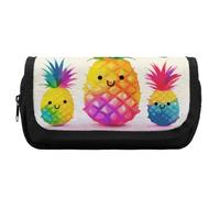 Astuccio per matite grande capacità arcobaleno ananas cartone animato astuccio per gli uomini estetica penna borsa ufficio strumento organizzatore, Stile, One size