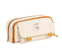 Astuccio per matite, grande capacità, astuccio per matite, grande capacità, organizer per cancelleria con doppia cerniera, per studenti, ufficio, università, ragazzi e ragazze (beige), Blu, Valigia