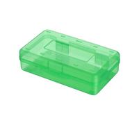 Astuccio per matite grande impermeabile trasparente ad alta capacità astuccio per matite colorate organizer 20,5 x 12,1 x 5,9 cm con scatola di immagazzinaggio, Verde fluorescente, S10