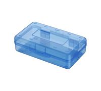 Astuccio per matite grande impermeabile trasparente ad alta capacità astuccio per matite colorate organizer 20,5 x 12,1 x 5,9 cm con scatola di immagazzinaggio, Blu 10 pezzi
